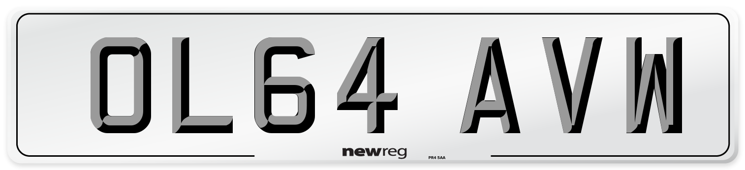 OL64 AVW Number Plate from New Reg